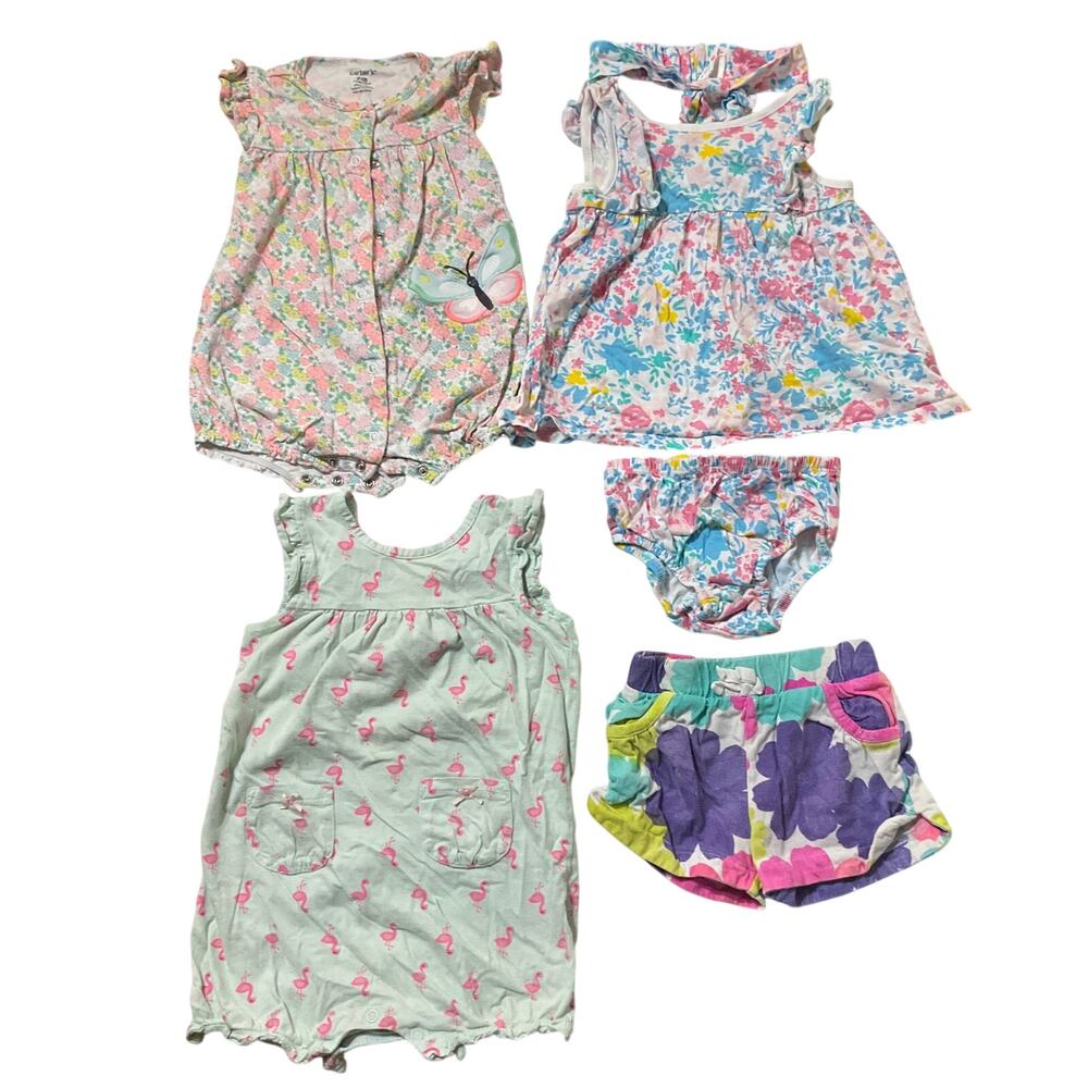 Carter’s Bundle of Clothes Baby Girl 9M 12M 18M 24M Floral Green Pink Rompers…